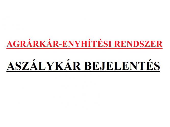 Aszálykár bejelentés